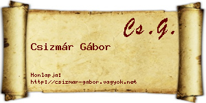 Csizmár Gábor névjegykártya